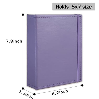 Photo Album 5x7 52 Pockets Pack of 2 Leather Cover Picture Book Holds 5x7 Photos for Wedding, Baby, Family, Graduation - color: Purple, size: 5x7 (2 PK)