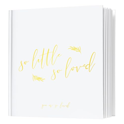 Calculs So Little So Loved Baby Shower Guest Book, Gold - color: White & Gold