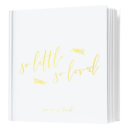 Calculs So Little So Loved Baby Shower Guest Book, Gold - color: White & Gold