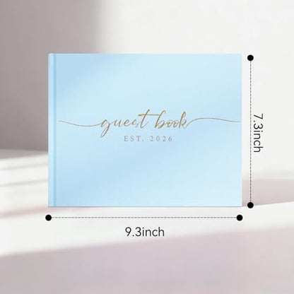 1DOT2 Wedding Guest Book, Personalized 2026 Year, Baby Blue - color: Baby Blue, size: With Year/2026