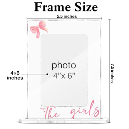 Best Friends Picture Frame Friendship Gifts for Girls Bestie Best Friends Sister, the Girls Acrylic Picture Frames 4 x 6 Inch Photo - color: V-the Girls