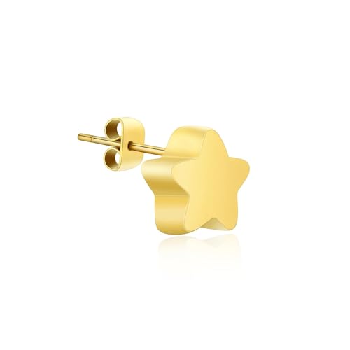 Small Star Urn Earrings for Ashes Cremation Earrings for Women Stainless Steel Cremation Jewelry Memorial Earring Keepsake Jewelry of Loved Ones with Fill Tool - color: Gold