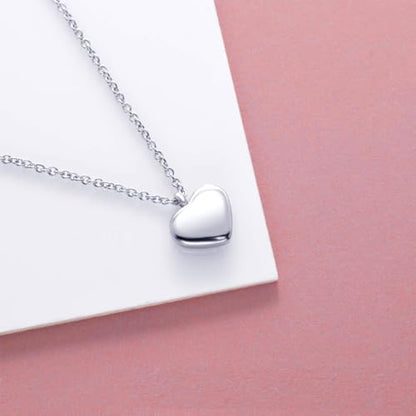 Cremation Jewelry Small Heart Urn Necklace Ashes for Women Men Keepsake Pendant Memorial Human Ash Holder - color: Silver