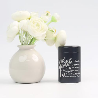 3 Inch Small Urn for Human Ashes Aluminum Mini Cremation Small Keepsake Box for Sharing Ashes Mini Urn-Grandma - size: Black-Grandma