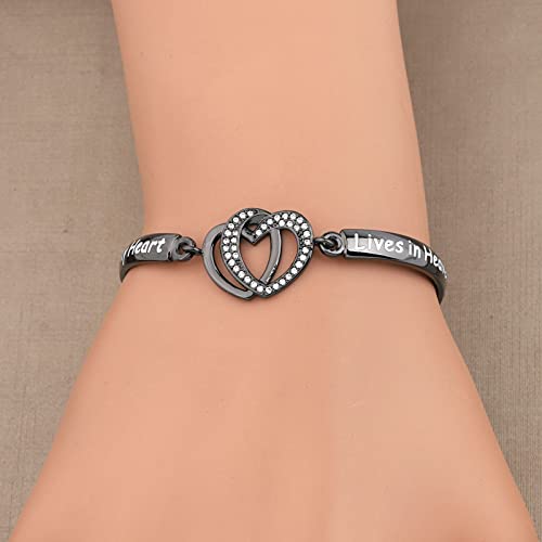FAADBUK Memorial Jewelry Loss Gift A Piece of My Heart Lives In Heaven Bracelet In Memory of Loved Son Daughter Sympathy Gift - color: A Piece Of C-BL