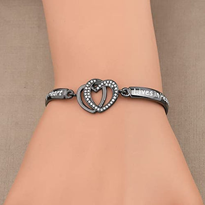 FAADBUK Memorial Jewelry Loss Gift A Piece of My Heart Lives In Heaven Bracelet In Memory of Loved Son Daughter Sympathy Gift - color: A Piece Of C-BL