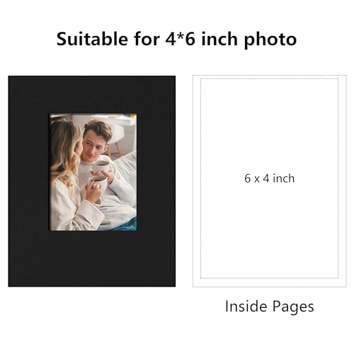 Small 4x6 Photo Album 100 Pockets Linen Cover Black - color: Black, size: 100 Pockets