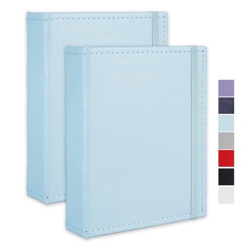 Photo Album 5x7 52 Pockets Pack of 2 Leather Cover Picture Book Holds 5x7 Photos for Wedding, Baby, Family, Graduation - color: Lightblue, size: 5x7 (2 PK)