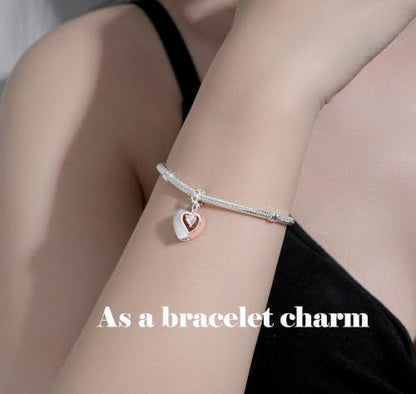 S925 Sterling Silver Urn Charm for Ashes for Women fit Pandora Bracelet and Necklace Jewelry, Memorial Keepsake Gifts Jewelry - style: heart urn charm