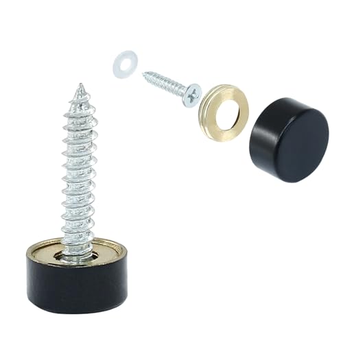 12 Pack 10mm Decorative Mirror Screws, Black - size: 10mm-12 Pack-Black