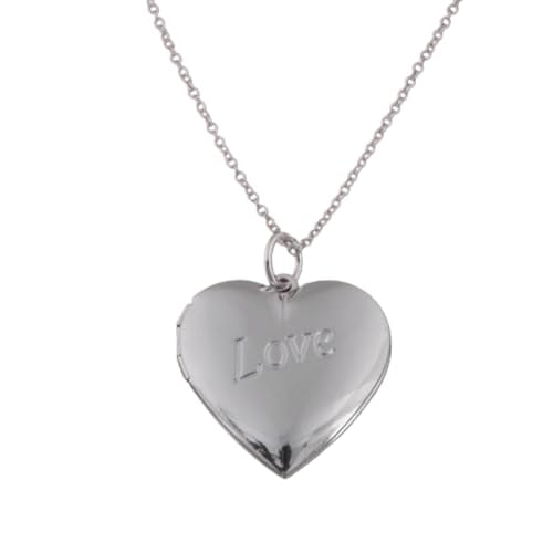 Heart Locket Necklace Pendant Dainty Memorial Keepsake Locket Necklace That Holds Pictures Stainless Steel Heart Photo Box Necklace for Women Lover Mother Father Daughter Son Fashion Jewelry Gifts - color: 02Silver