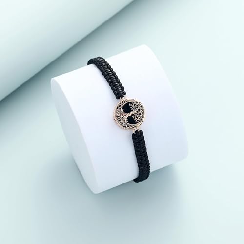 Urn Bracelet for Ashes Tree of Life Cremation Jewelry Adjustable Keepsake Bracelet Memorial Jewelry tainless Steel Ashes Pendant for Women Men - color: rose gold