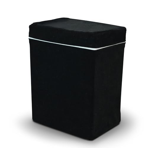 Velvet Urn Bag with TSA Approved Cremation Container | Holds Cremated Ashes of Human Adult | For Use in a Niche or Ground Burial | Fits the Crowne Burial Urn Vault (Black) - color: Black
