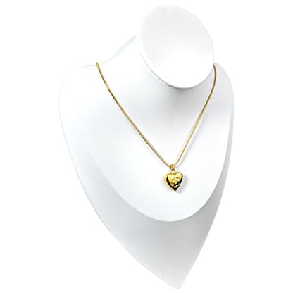 LittleFlower Paw Print Heart Pet Ashes Urn Necklace, Keepsake Pendant-Gold - style: Gold