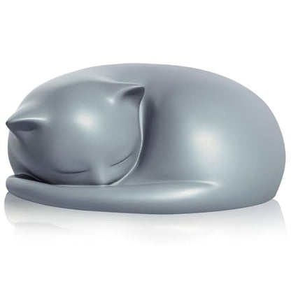 Cat Urn, Sleeping Resin Cremation Pet Urns for Cat Ashes, Gray - color: Gray