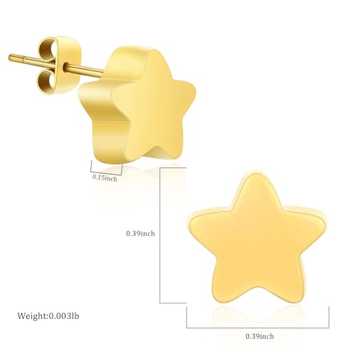 Small Star Urn Earrings for Ashes Cremation Earrings for Women Stainless Steel Cremation Jewelry Memorial Earring Keepsake Jewelry of Loved Ones with Fill Tool - color: Gold
