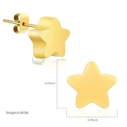 Small Star Urn Earrings for Ashes Cremation Earrings for Women Stainless Steel Cremation Jewelry Memorial Earring Keepsake Jewelry of Loved Ones with Fill Tool - color: Gold