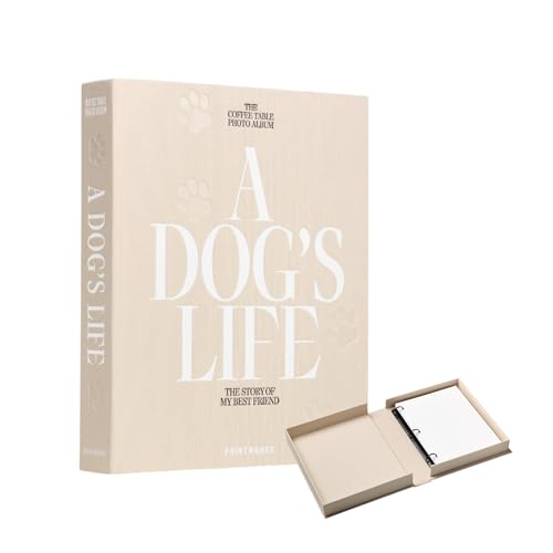 Printworks A Dog's Life Dog Photo Album, Beige - 30 Pages for 4x6 Photos | Cloth Cover, Expandable to 40 Pages, Extra Pages Sold Separately, Writing Space - style: Dog Album