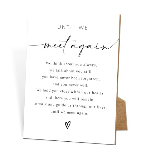 Until We Meet Again, Minimalist Memorial Sign - 8x11 White, Wedding & Loss Memorial Gift - style: Wedding Memorial Sign03