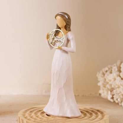 NAN ZAI NAN FANG Thank You Gifts for Women Friends Coworkers | Love You Mom Volunteer Pastor Teacher Appreciation Gifts 6.7" Resin Sculpted Hand-Painted Figurines Home Decor - style: Thank You