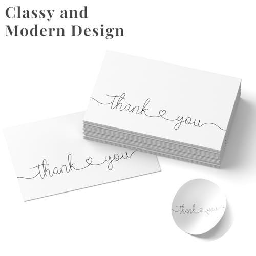 Thank You Cards with Kraft Envelopes and Stickers, Bulk Pack of 20, 4x6 Inch Professional Looking - Suitable for Business, Baby Shower, Wedding, Small Business, Graduation, Bridal Shower, Funeral - color: Thank You (Heart)