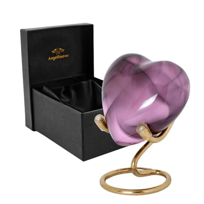 Heart Urn with Stand & Box Keepsake Urn for Human Ashes Mini Cremation Urn for Men & Women (Baby Pink) - color: Baby Pink