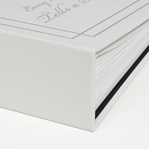 Photo Album 4x6 50 Photos Leather Cover Wedding Photo Albums Extra Large Capacity Picture Book with Beautiful Prints Presents for Wedding Baby Vacation White - color: White, size: 50 Pockets