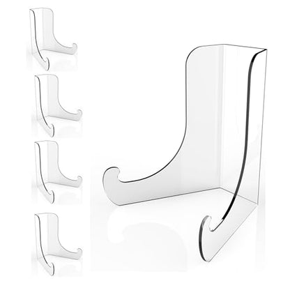 Boloyo Flat Back Acrylic Plate Display Stand , 3 Inch 5PC Clear Acrylic Display Holder Easel Base for Home Office Kitchen School Art Display - color: Flat Back, size: 3 inch(5PC)