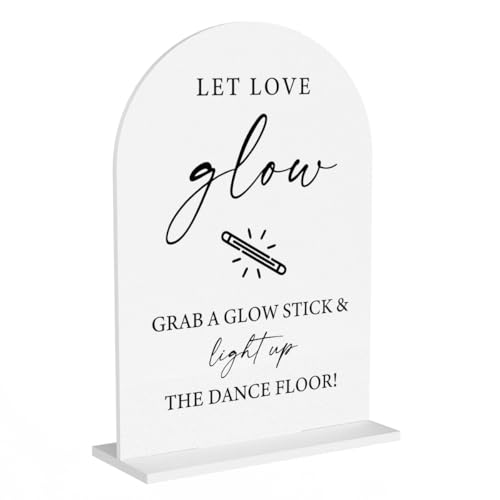 Let Love Glow Sign Wedding Dance Floor Wedding Sign for Engagement Bridal Shower Party Dance Floor Props Acrylic sign for Table Desk - color: let love glow
