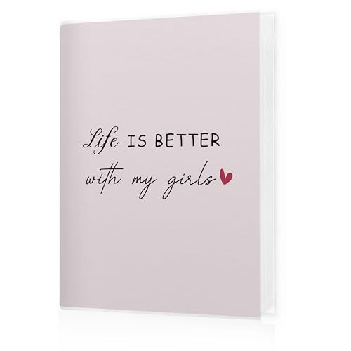 Girl Mom Gifts Photo Album 4x6, Mom Gifts for Mother's Day, Life Is Better with My Girls 18 Pockets Small Picture Memory Photo Album for Family Anniversary Travel Vacation - color: Life Girls