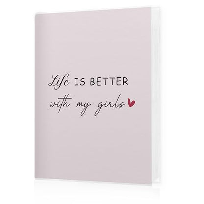 Girl Mom Gifts Photo Album 4x6, Mom Gifts for Mother's Day, Life Is Better with My Girls 18 Pockets Small Picture Memory Photo Album for Family Anniversary Travel Vacation - color: Life Girls