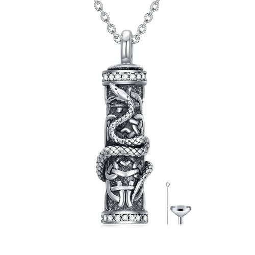 JKR Keepsake Urn Necklace for Ashes Cremation Jewelry Memorial Gift - style: 2-Snake