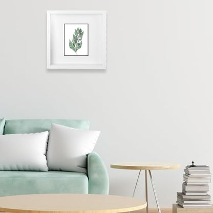 4 Pack Shadow Box Frames, 8 x 8 Inches Square Artificial Board Shadow Boxes Display Case, White 3D Picture Frames for Photos, Dried Flowers, Wall Mounted Handicraft Photo Frame - color: White, size: 8X8