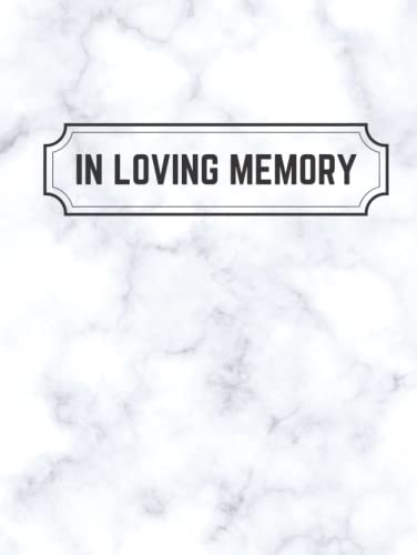 Celebration of life guestbook hardcover white marble 120 pages registry book for memorial service: Funeral guestbook for memorial service