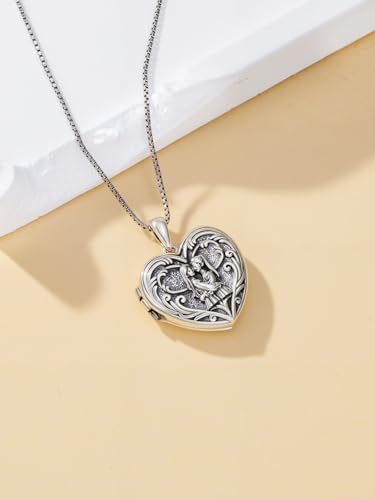 Poiuy Heart Locket Necklace for Women Photo Locket Necklace Gifts For Women | That Holds Pictures Locket Jewelry Anniversary Birthday Christmas Memento Gifts for Mom Daughter Women Girlfriend Sister - style: 02-sister