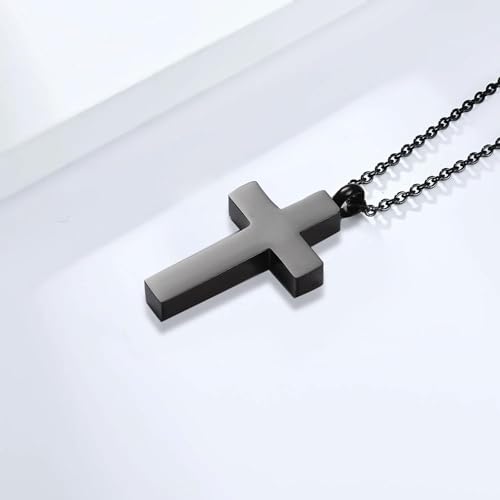 Cross Urn Necklace for Ashes for Men Women Cremation Jewelry Urns Locket Pendant Ashes Holder Memorial Jewelry-Always in My Heart - color: Always in My Heart,3pcs Black