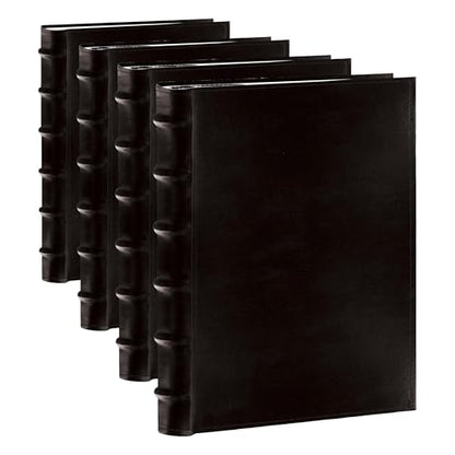 Pioneer Sewn Bonded Leather BookBound Bi-Directional Photo Album, Holds 300 4x6" Photos, 3 Per Page. Color: Black. (Pack of 4) - color: Black, size: 4 x 6 Inch (Pack of 4), style: Photo Album
