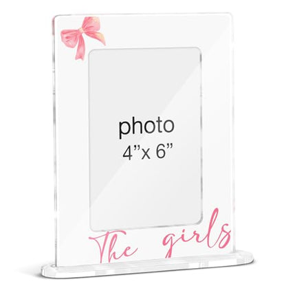 Best Friends Picture Frame Friendship Gifts for Girls Bestie Best Friends Sister, the Girls Acrylic Picture Frames 4 x 6 Inch Photo - color: V-the Girls
