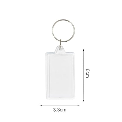 BetterJonny 20Pcs Acrylic Picture Keychain Blanks in Clear Acrylic Picture Frame Keyrings - color: Small Rectangle