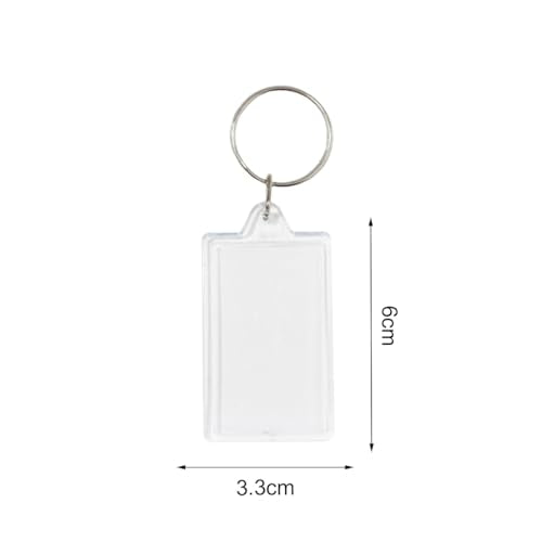 BetterJonny 20Pcs Acrylic Picture Keychain Blanks in Clear Acrylic Picture Frame Keyrings - color: Small Rectangle