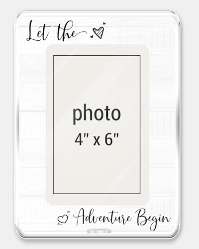 Let the Adventure Begin Picture Frame, Engagement Gifts for Couples | Bridal Shower Gifts, Bride to Be Gift, Wedding Picture Frame for 4 x 6 Inch Photo - color: Let-1