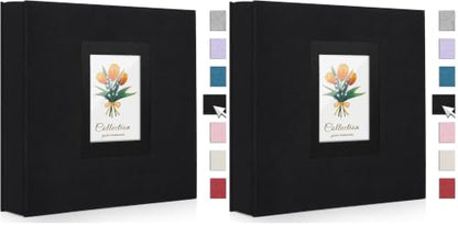 Photo Album 4x6 600 Photos Linen Large Capacity Fabric Cover Books Albums Wedding School Family Anniversary Baby Memory Engagement Travel Albums(Black, 600 Pockets) (Pack of 2) - color: Black, size: 600 Pockets (Pack of 2)