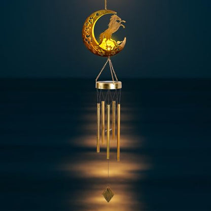 Solar Horse Wind Chimes - Unique Moon Hummingbird Design, for Mothers, Grandmothers, Sisters, Friends and Girls on Birthdays, Christmas, Thanksgiving and Mother's Day - color: Horse