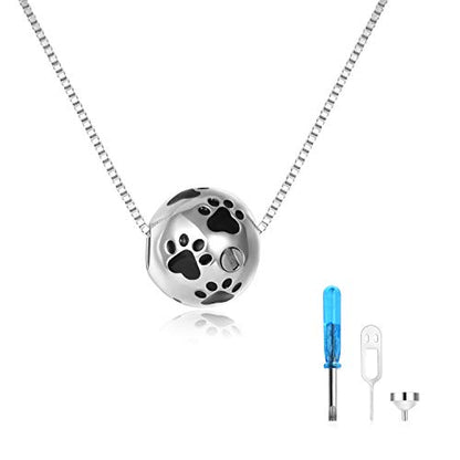 Urn Necklace for Ashes Blue opal Cremation Necklace Keepsake Memory Jewelry for Ashes of Loved Ones Keepsake - style: Paw Urn