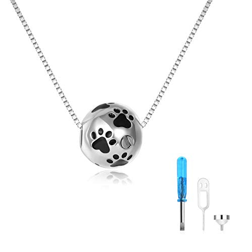 Urn Necklace for Ashes Blue opal Cremation Necklace Keepsake Memory Jewelry for Ashes of Loved Ones Keepsake - style: Paw Urn