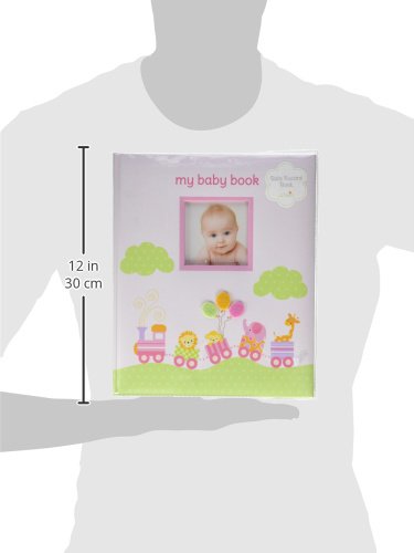 Lil' Peach Safari Train Baby Memory Book Photo Journal, Baby’s First Year Babybook Keepsake, Gender-Neutral Gift, Pink - style: Pink Safari