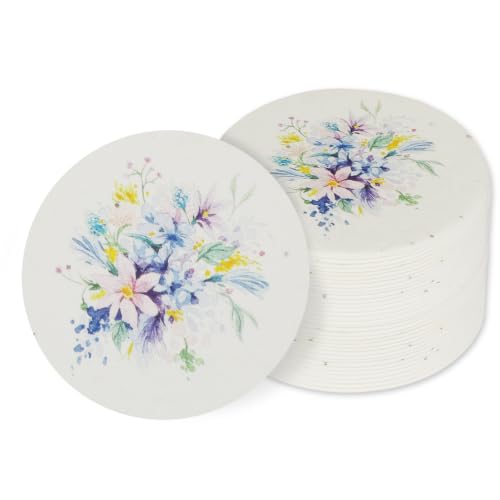 nulala 20Pack Plantable Seed Paper Cards - Handmade Circular Shape Greeting Cards Embedded with Wildflower Seeds for Gift Wrapping,Wedding Favors,Bridal Shower Favor,Celebration of Life - color: Blue