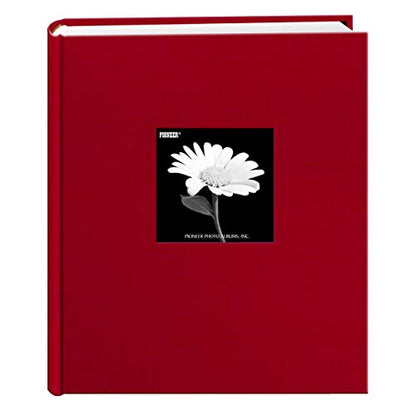 Fabric Frame Cover Photo Album 200 Pockets Hold 5x7 Photos, Apple Red - color: Clear,Red