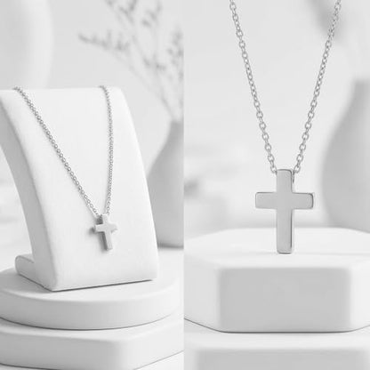 Cremation Jewelry Cross Urn Necklaces for Ashes for Women Men Memorial Keepsake Pendant Human Ashes - color: Silvery