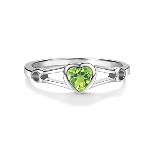 Precious Pieces Heart Birthstone Ring, 925 Sterling Silver | Available in all 12 simulated birthstones for babies, little girls & pinky rings. A meaningful birthday keepsake. - color: 08-August Size 1